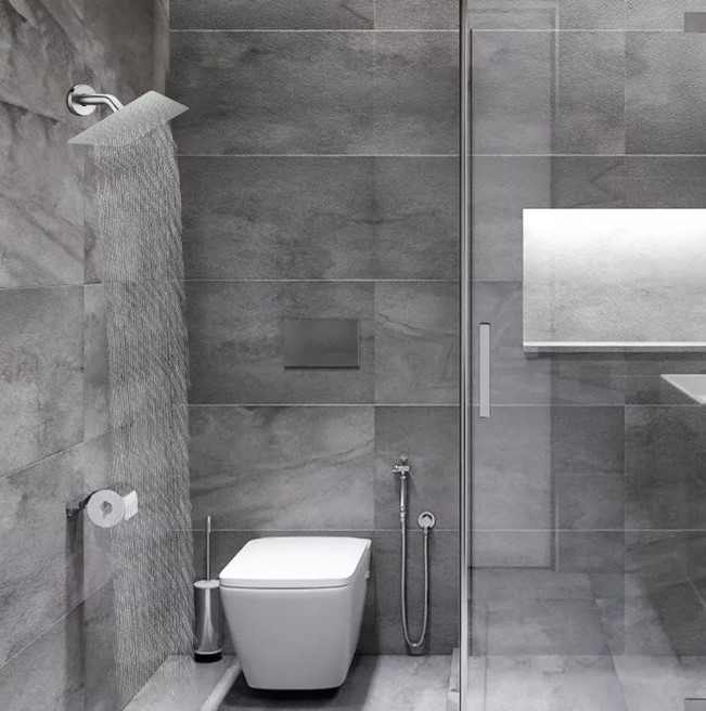 Regadera Cuadrada Baño Tipo Lluvia 4 Pulgadas Sin Brazo  SP-50014