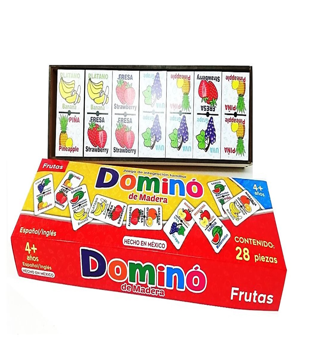 DOMINO DIDACTICO DE MADERA FRUTAS