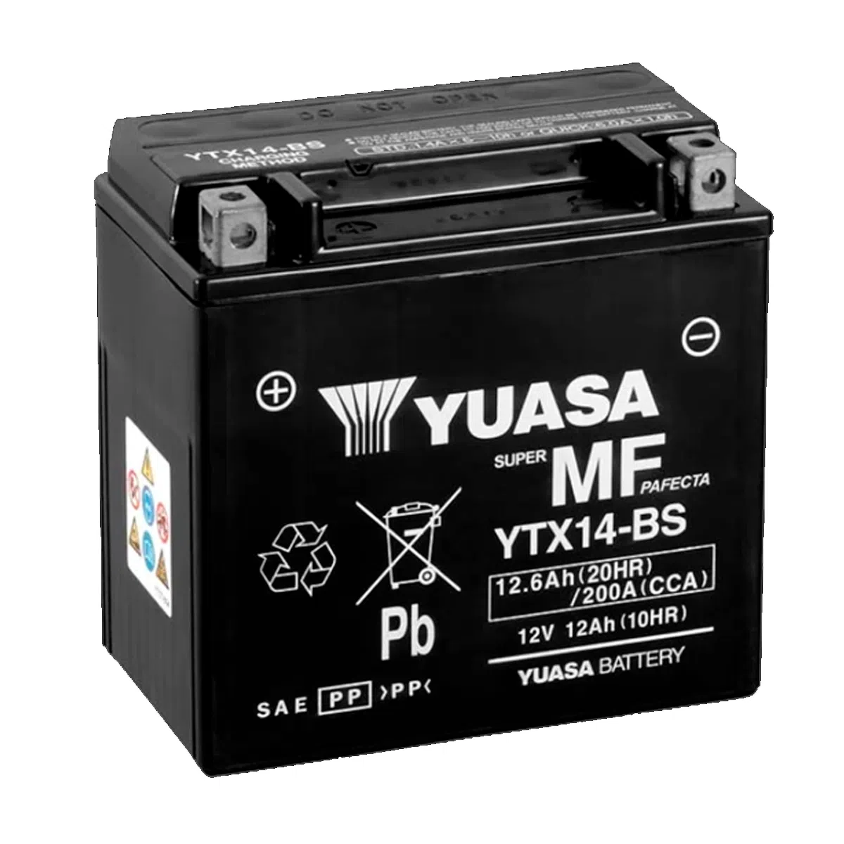 BATERIA YUASA YTX14-BS PARA MOTO LIBRE DE MANTENIMIENTO