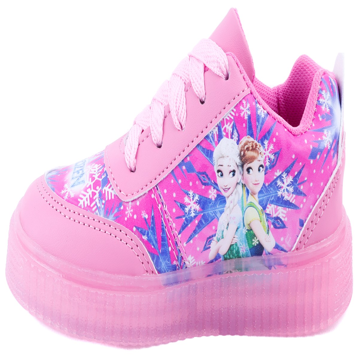 Tenis Niña Princesas Elsa Y Ana Luces Led Casual 770-rp Rosa.
