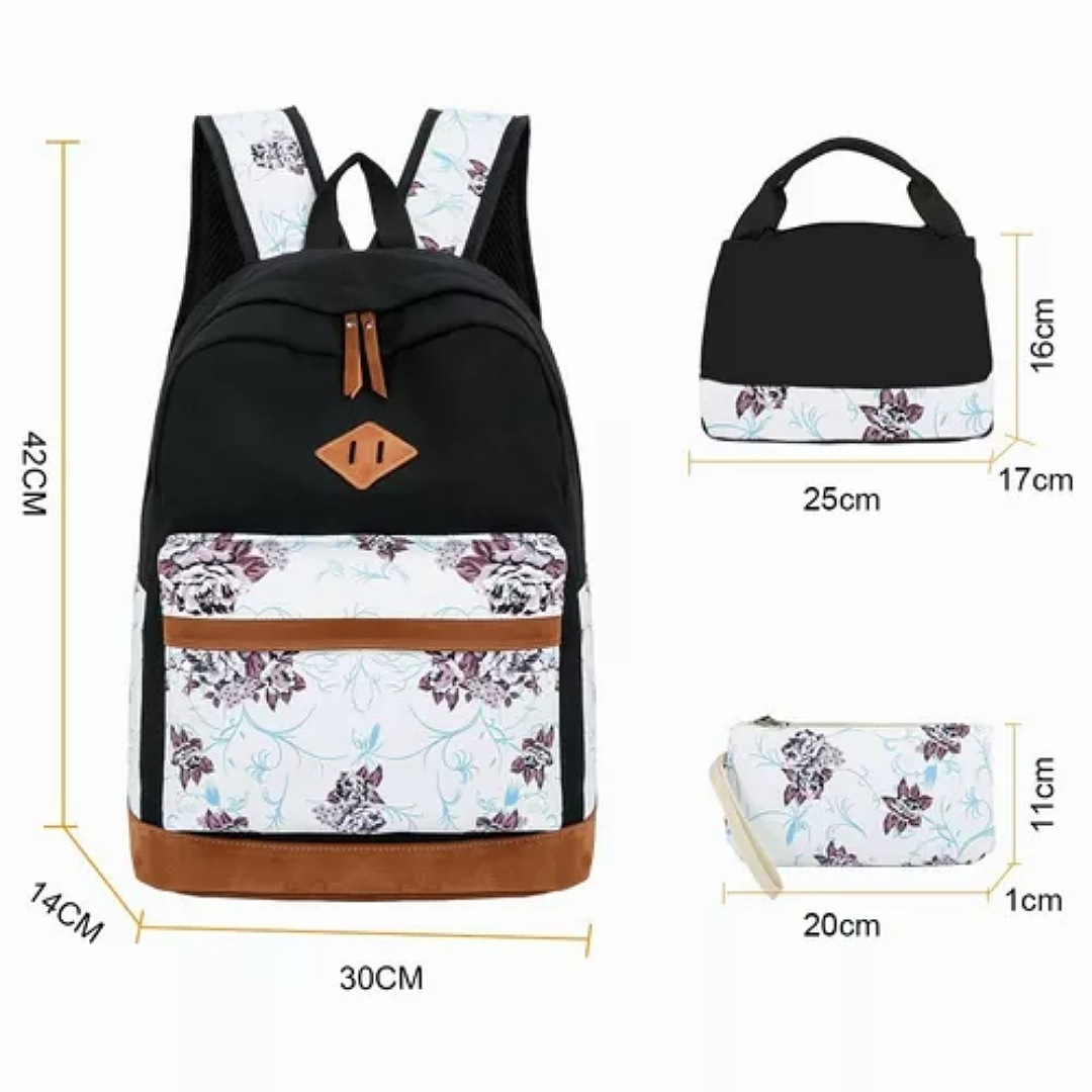 Kit Mochila Moda Casual Bolso Casual Para Mujer, 3 Piezas