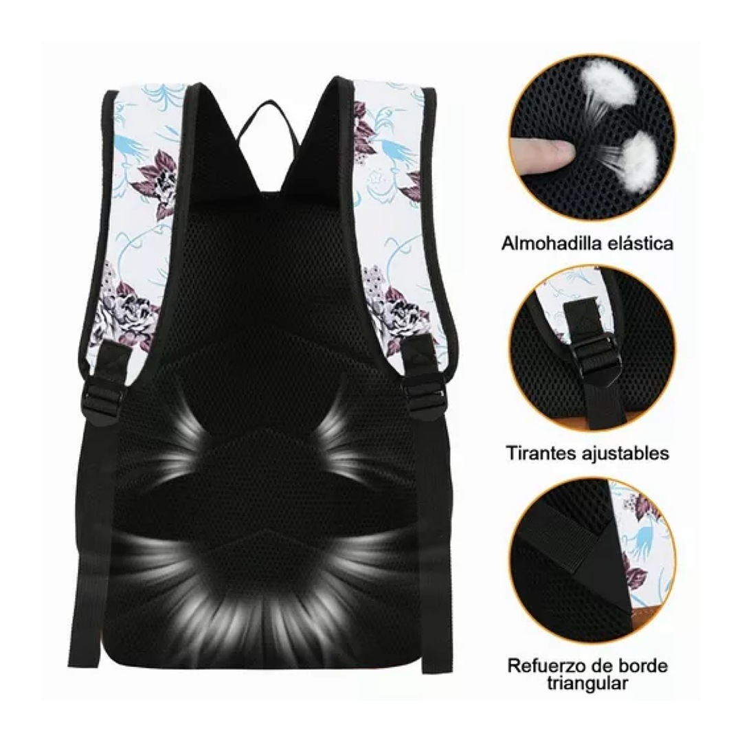 Kit Mochila Moda Casual Bolso Casual Para Mujer, 3 Piezas