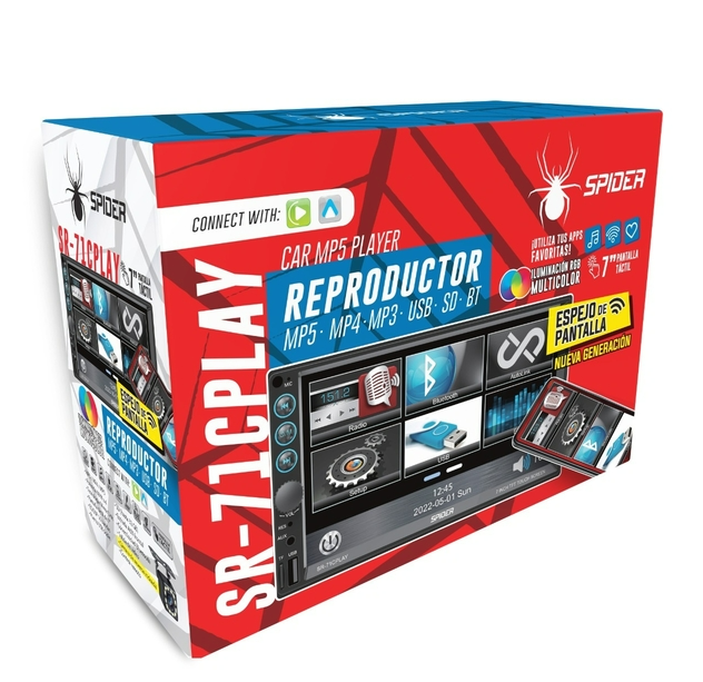 Reproductor con Pantalla Táctil de 7p MP5 MP4 MP3 USB HF 71CPLAY