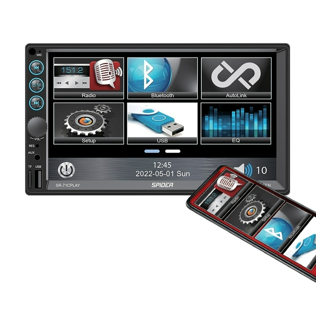 Reproductor con Pantalla Táctil de 7p MP5 MP4 MP3 USB HF 71CPLAY