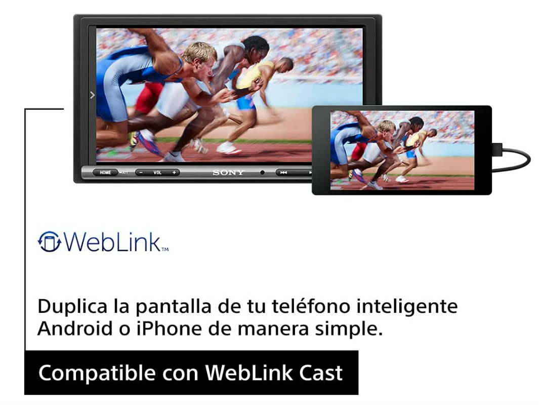 Autoestereo con Pantalla Táctil, Bluetooth y Apple CarPlay Sony 7" XAV-AX3200