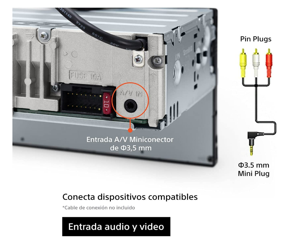 Autoestereo con Pantalla Táctil, Bluetooth y Apple CarPlay Sony 7" XAV-AX3200