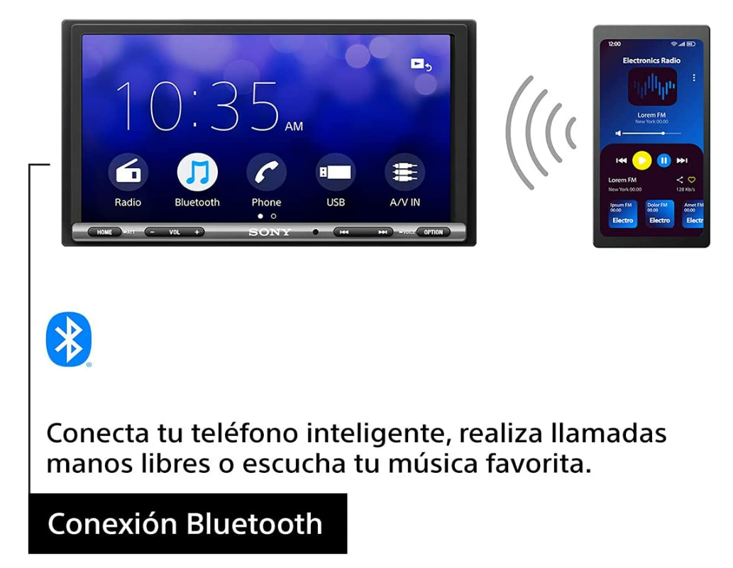 Autoestereo con Pantalla Táctil, Bluetooth y Apple CarPlay Sony 7" XAV-AX3200