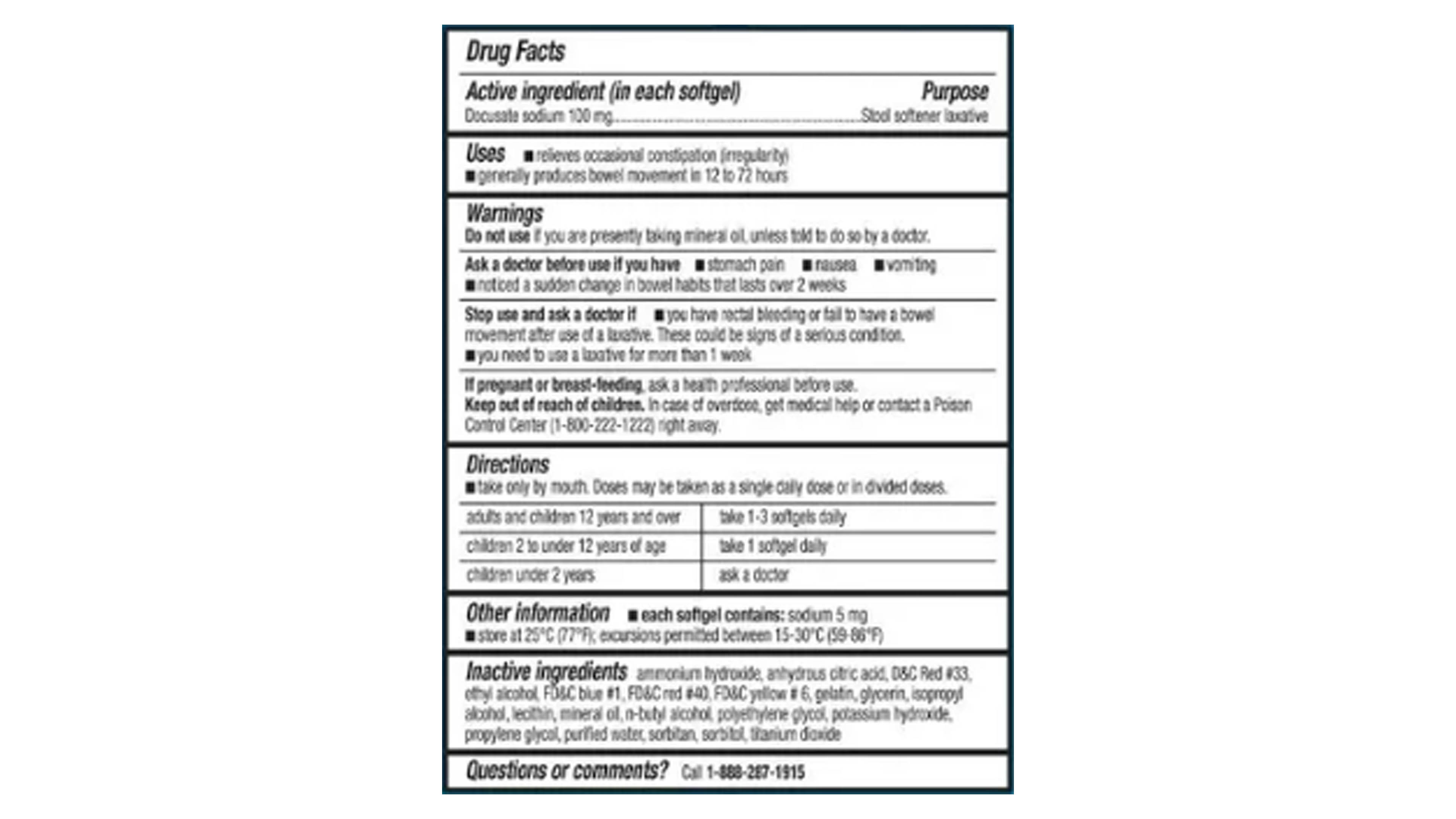 Complejo Digestivo Stool Softner Equate 100mg Docusato Sodio 140 Softgels