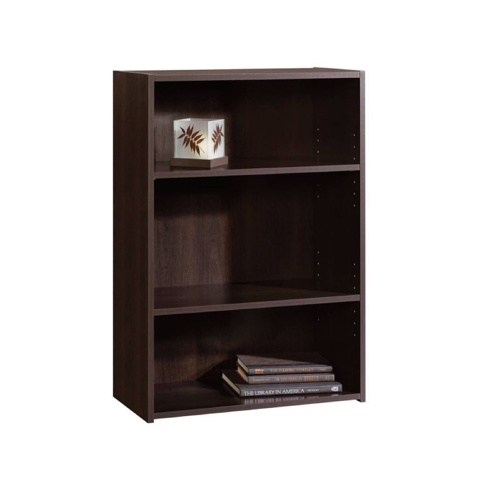 Librero Sauder 3 Repisas Línea Madrid Color Café Obscuro