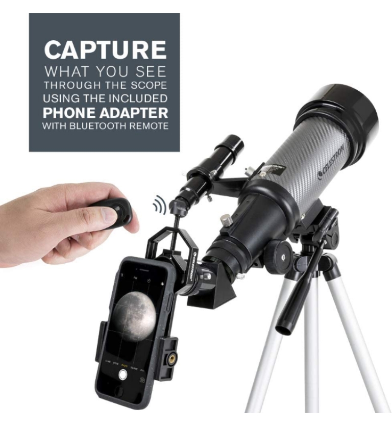 Telescopio refractor portátil DX de 70 mm óptica de vidrio revestida adaptador de SmartPhone 