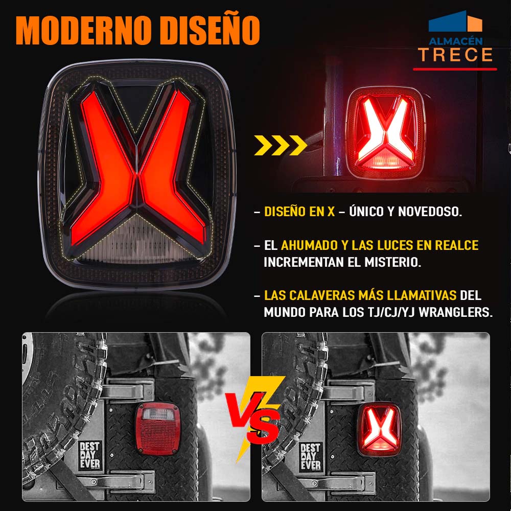 Calaveras Jeep Wrangler Leds Dinámicas / Secuenciales CJ TJ YJ 1998-2006