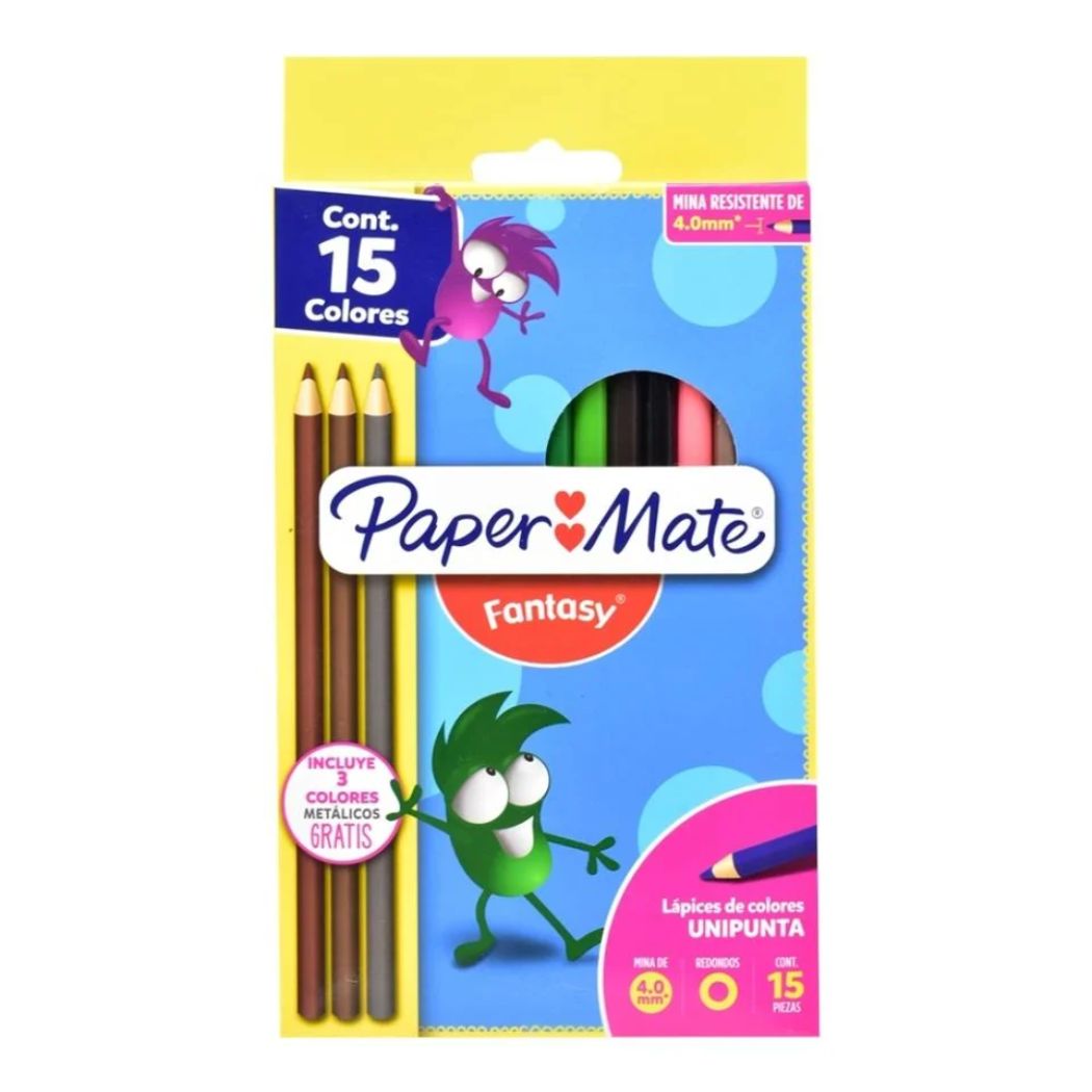  Lápices de Colores Unipunta Fantasy Paper Mate con 15 colores