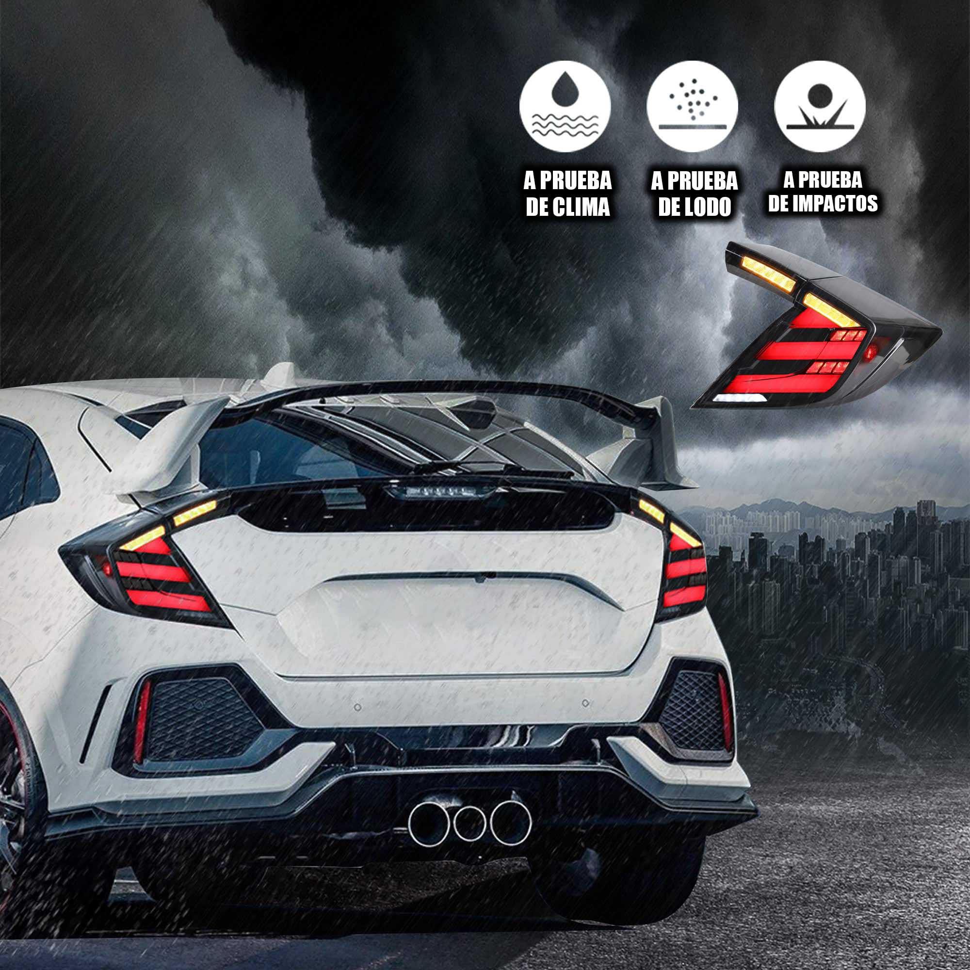 Calaveras Honda Civic Type R Hatchback de Leds Dinámicas / Secuenciales 2017 - 2021