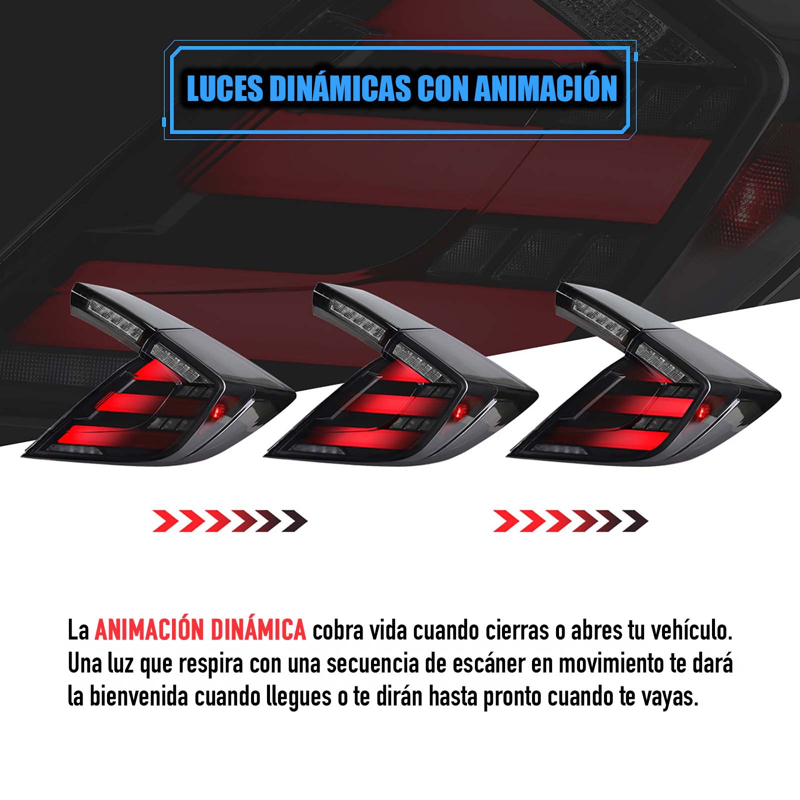 Calaveras Honda Civic Type R Hatchback de Leds Dinámicas / Secuenciales 2017 - 2021