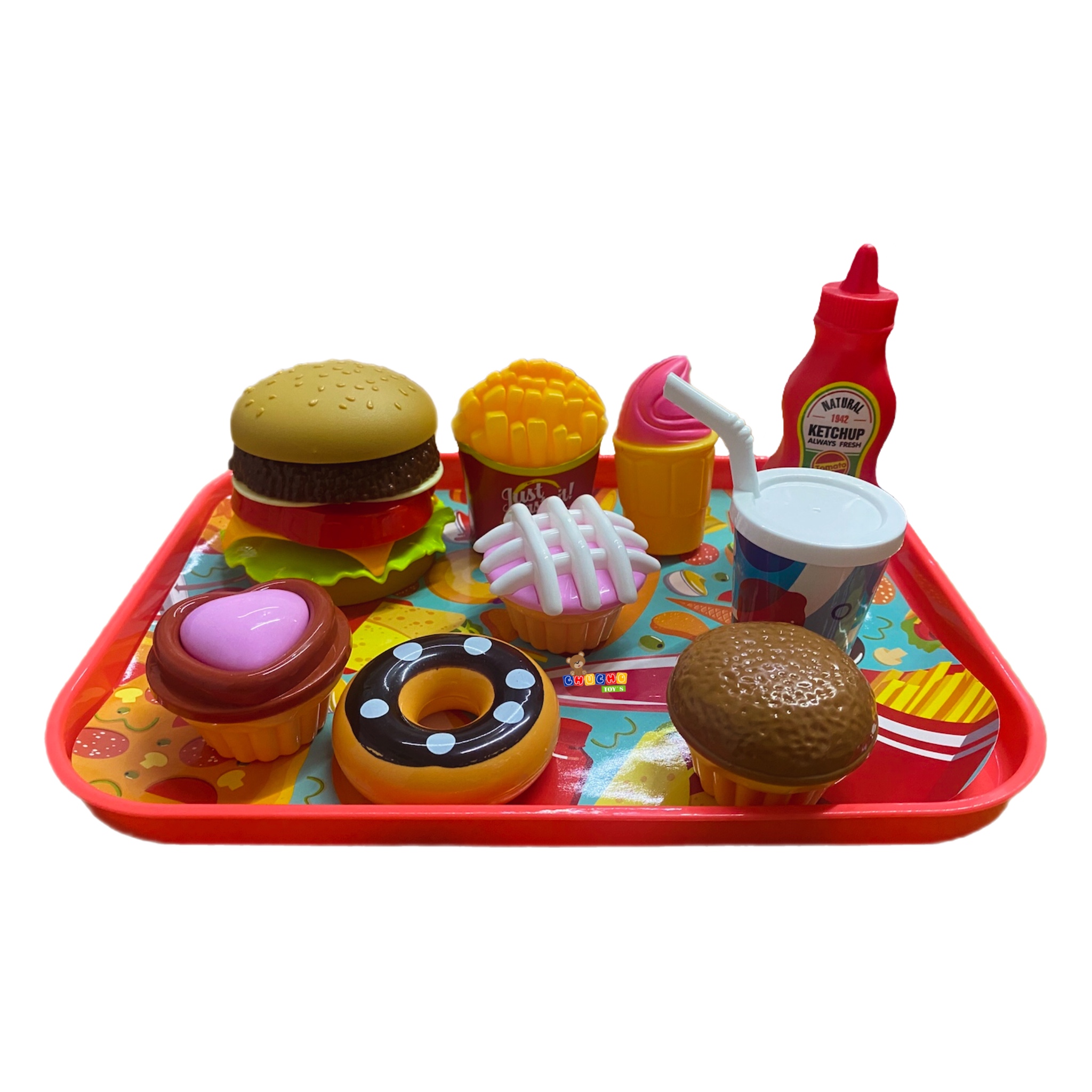 Set Charola Hamburguesa Comida Rápida Juguetes Accesorios Cocina Alimentos