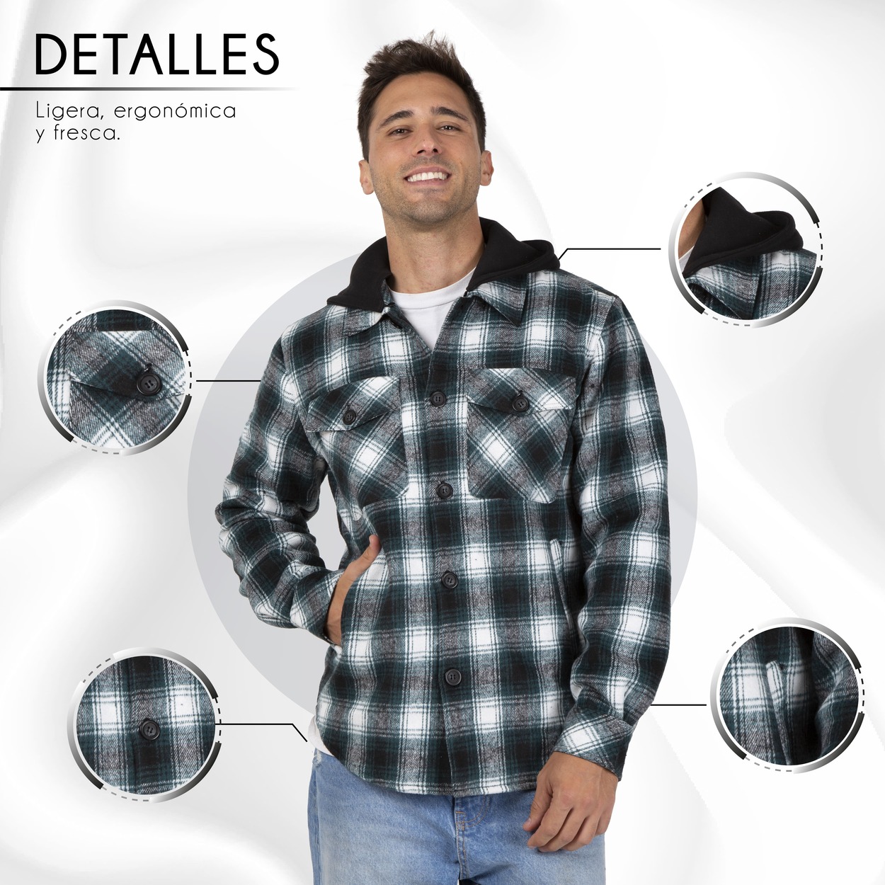 Chamarra Franela Con Gorro Ligero Para Hombre Giovanni Gali