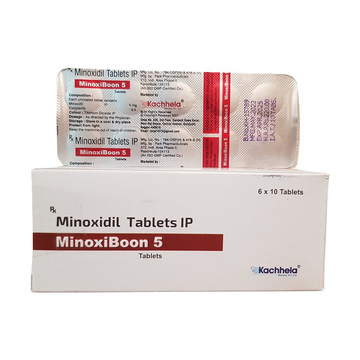 Minoxidil 5mg 60 Tabletas MinoxiBoon 3 Cajas