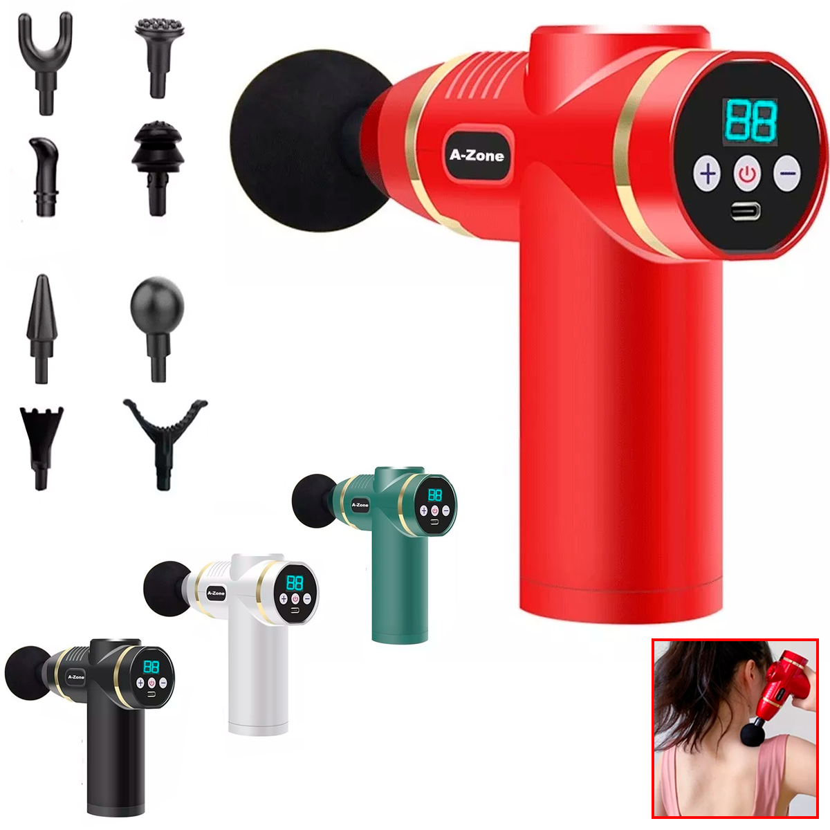 Pistola Masajeador Muscular Con Vibración De Alta Frecuencia