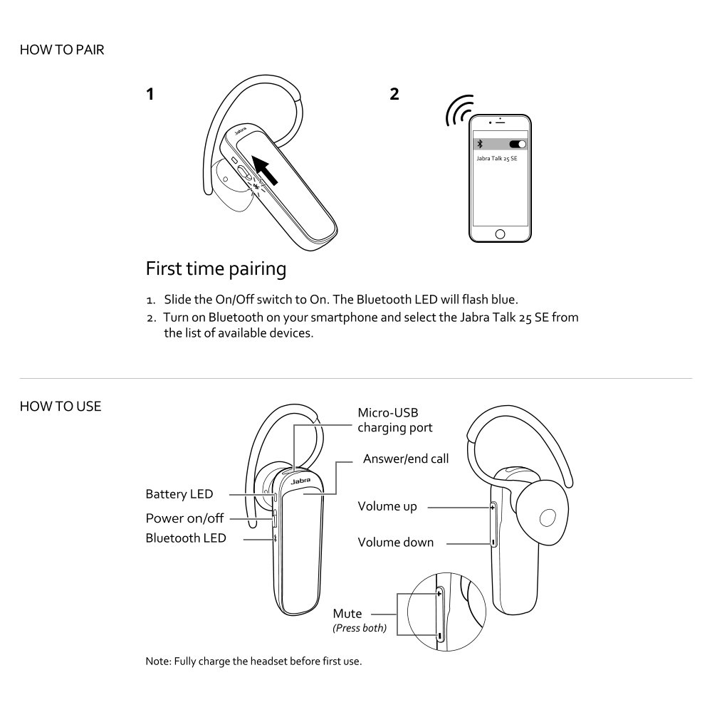 Jabra Talk 25 SE Negro Mono Oral