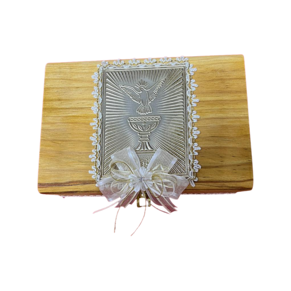 Kit De Bautizo Incluye Toalla, Vela, Concha, Rosario Sagrado