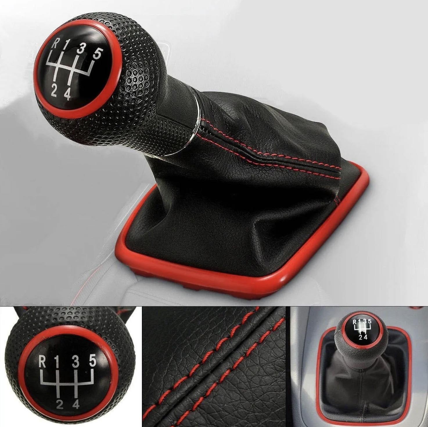 Palanca Pomo Perilla Para VW Jetta y Golf MK4 / A4 de 5 Vel en Color Rojo