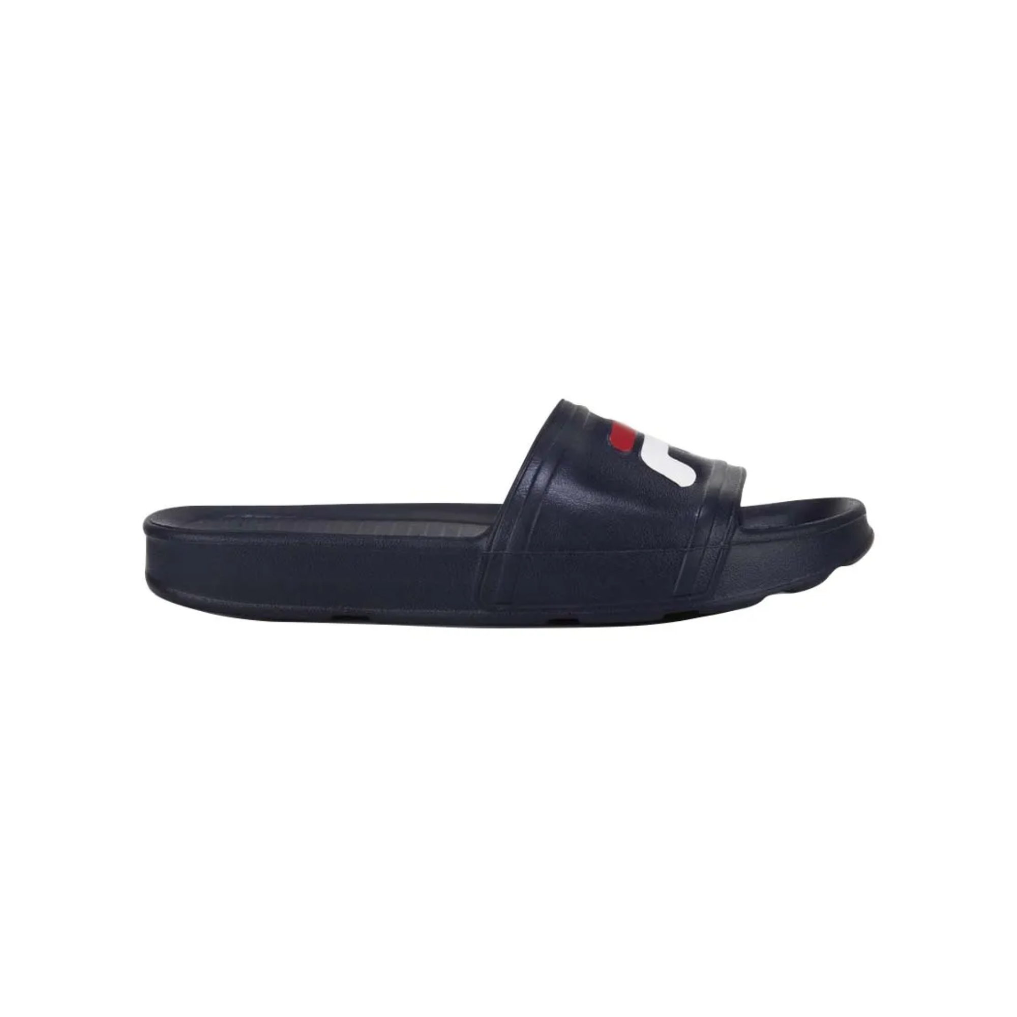 Sandalias Fila Utility Slide Deslizantes Deportivas Para Hombre En Blanco, Azul Marino Y Rojo