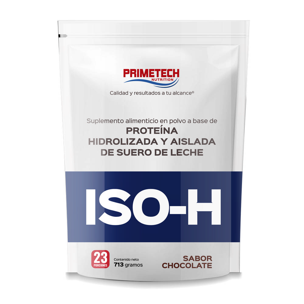 Proteína aislada e hidrolizada ISO-H Chocolate Bolsa 713 g 23 serv 31 g c/u
