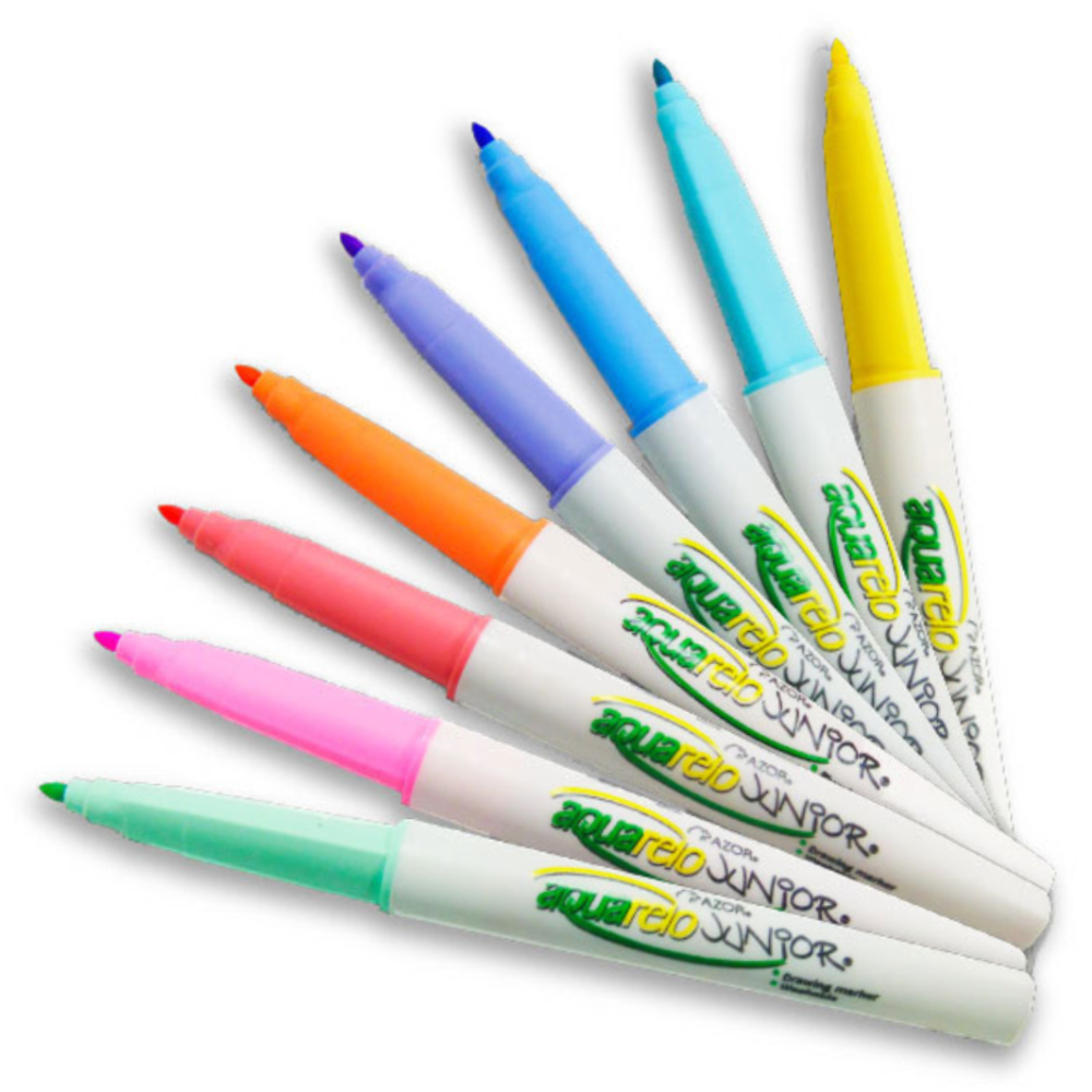 Plumones para dibujo 8 colores pastel Aquarelo Junior Azor