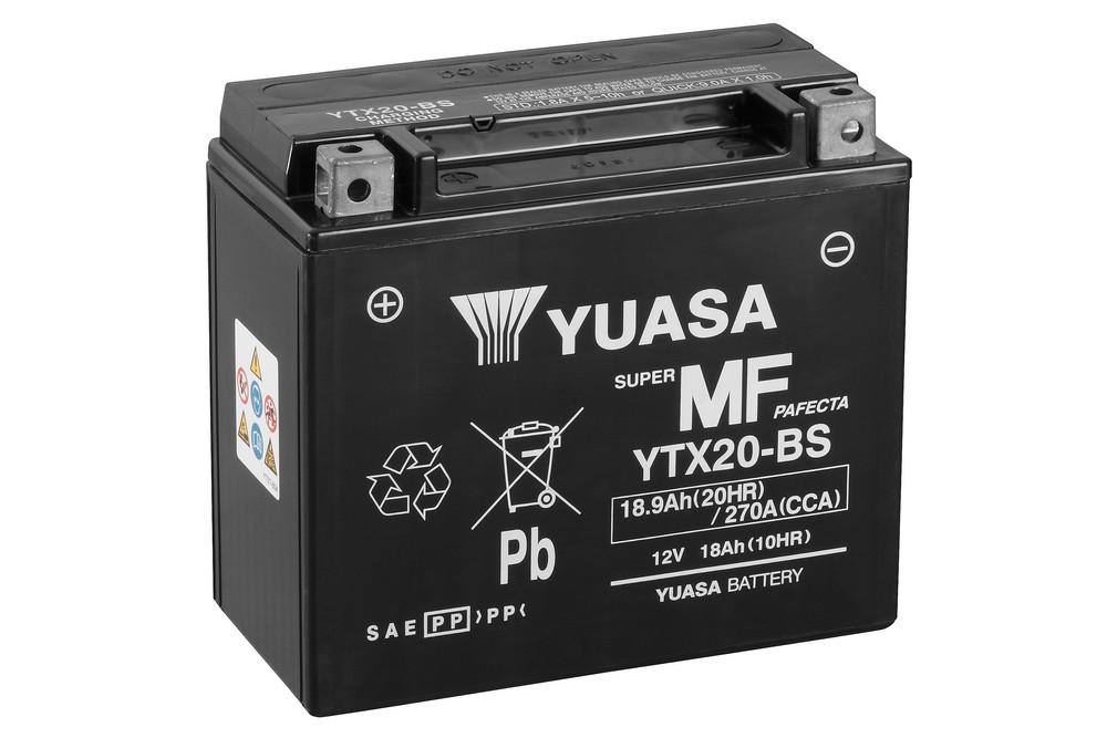 BATERIA YUASA YTX20-BS PARA MOTO LIBRE DE MANTENIMIENTO
