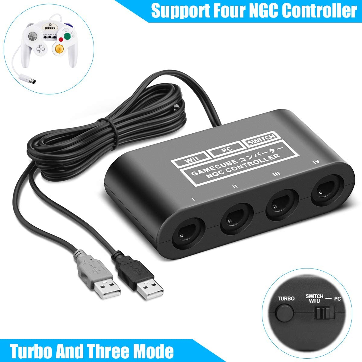 Gamecube Adaptador Control Para PC / Wii U / Nintendo Switch