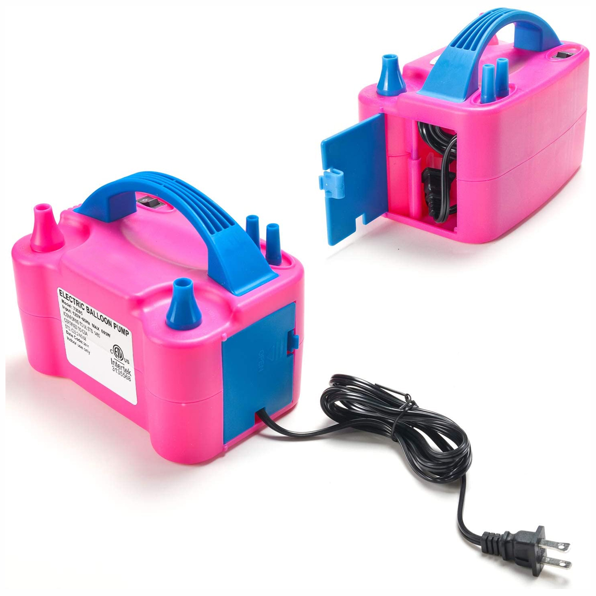 Bomba Electrica Para Inflar Globos Con Doble Inflador Decoracion Fiesta Cumpleaños