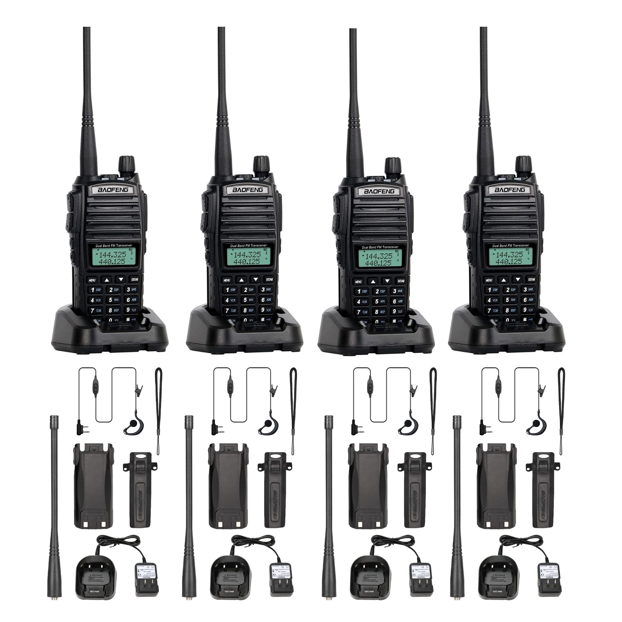4 Pz Radio Baofeng Uv-82 Uhf Manos Libres Profesional