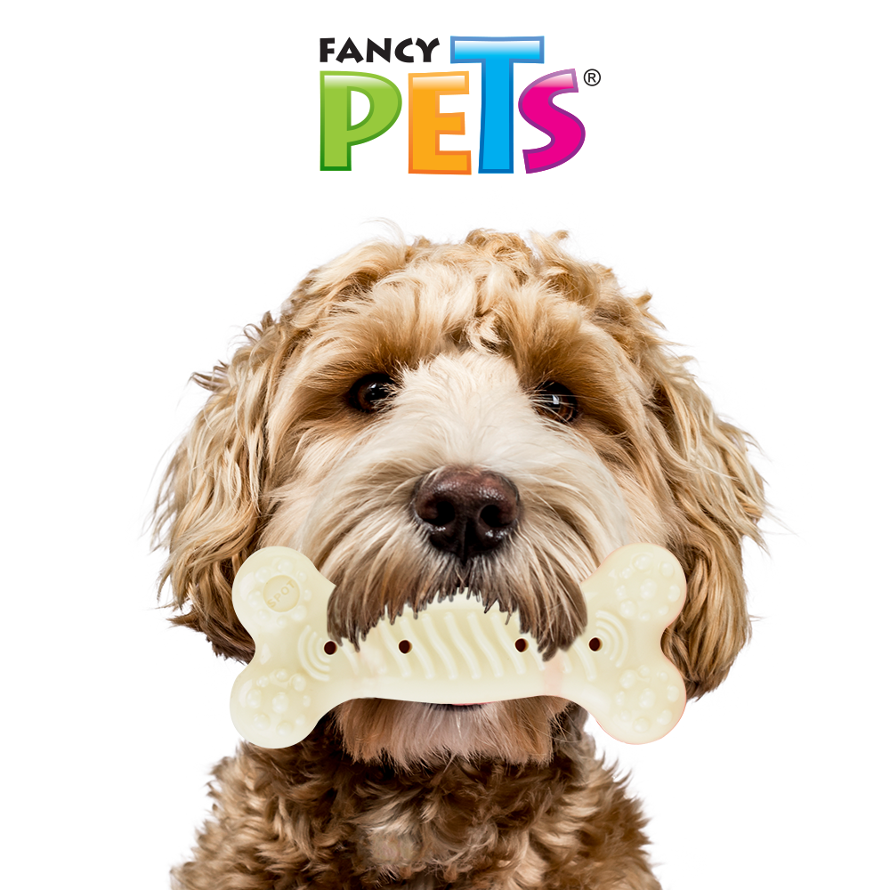 Fancy Pets Red Alert Juguete Rojo Forma Hueso con Sabor a Pollo para Perro