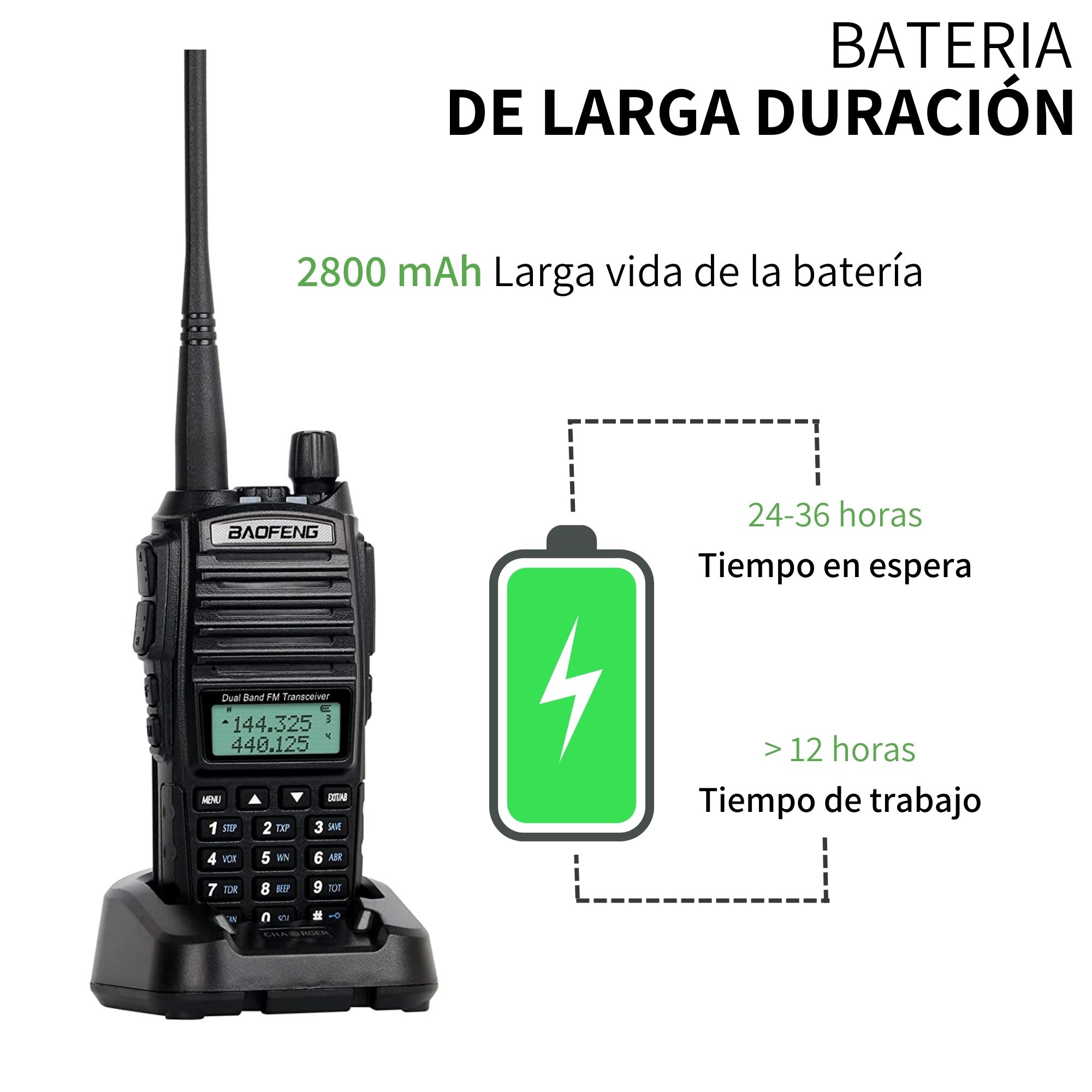 10 Pz Radio Baofeng Uv-82 Uhf Manos Libres Profesional