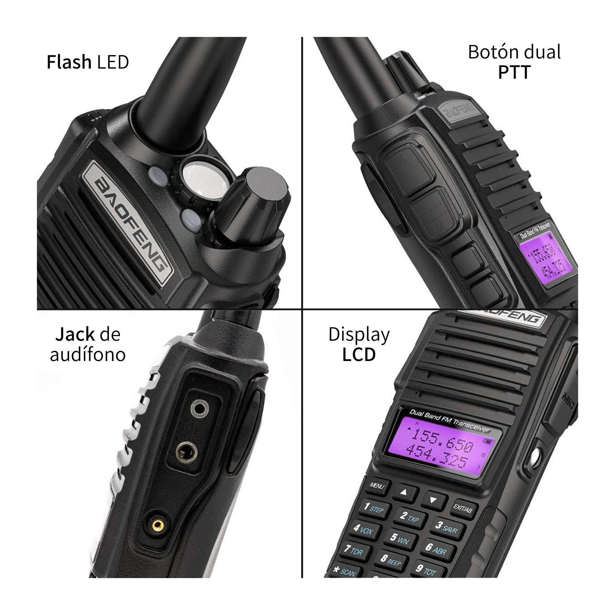 10 Pz Radio Baofeng Uv-82 Uhf Manos Libres Profesional