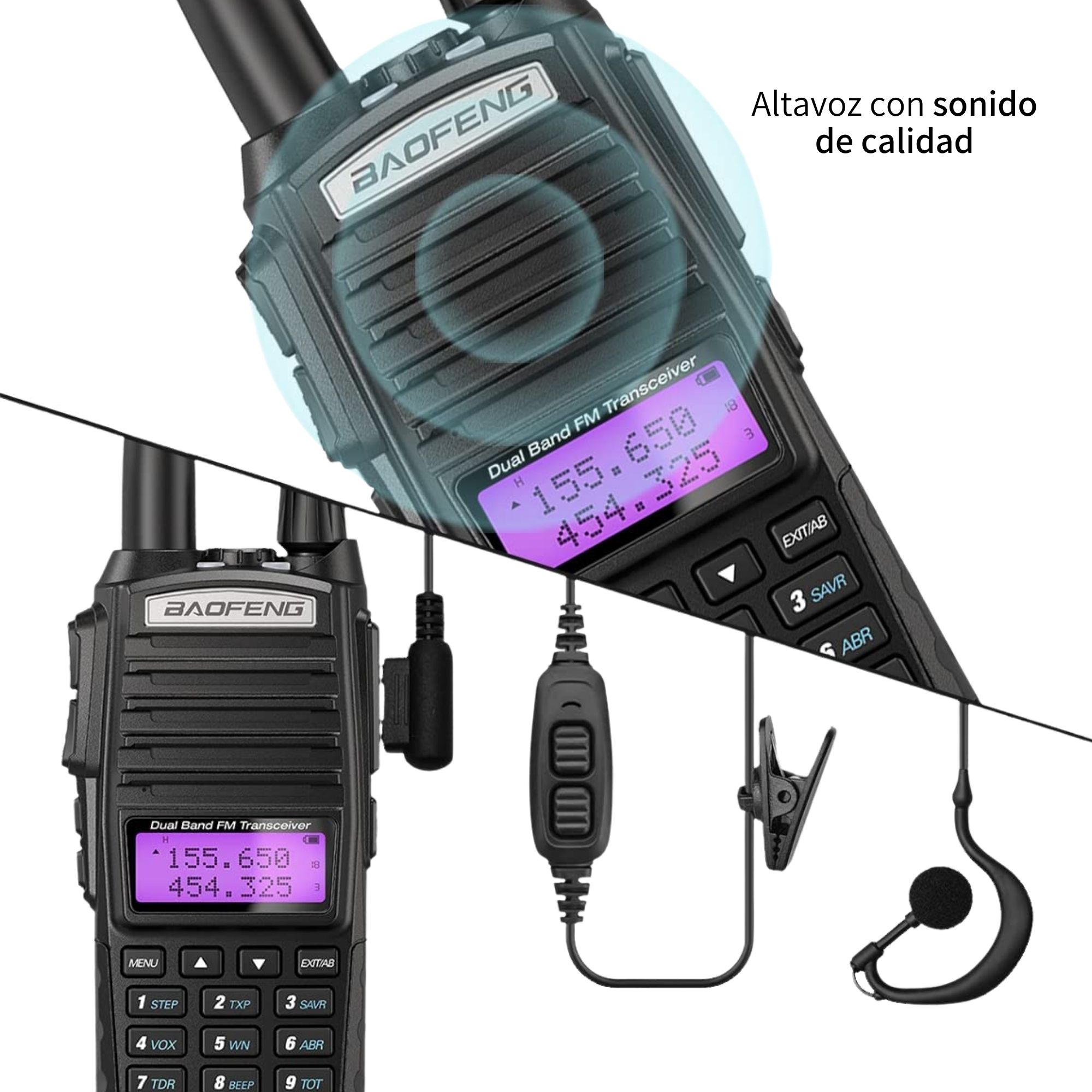 10 Pz Radio Baofeng Uv-82 Uhf Manos Libres Profesional