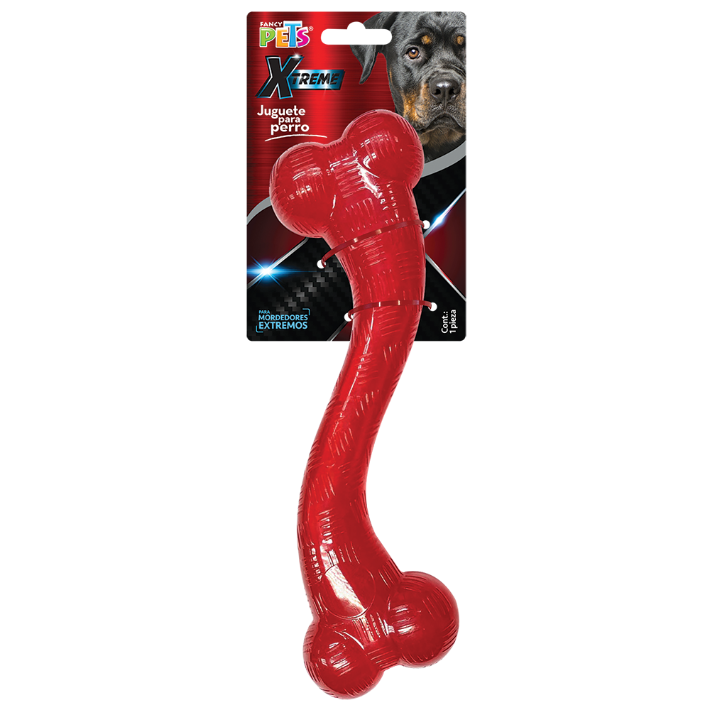Fancy Pets Xtreme Juguete en Forma de Hueso Largo para Perro Color Rojo