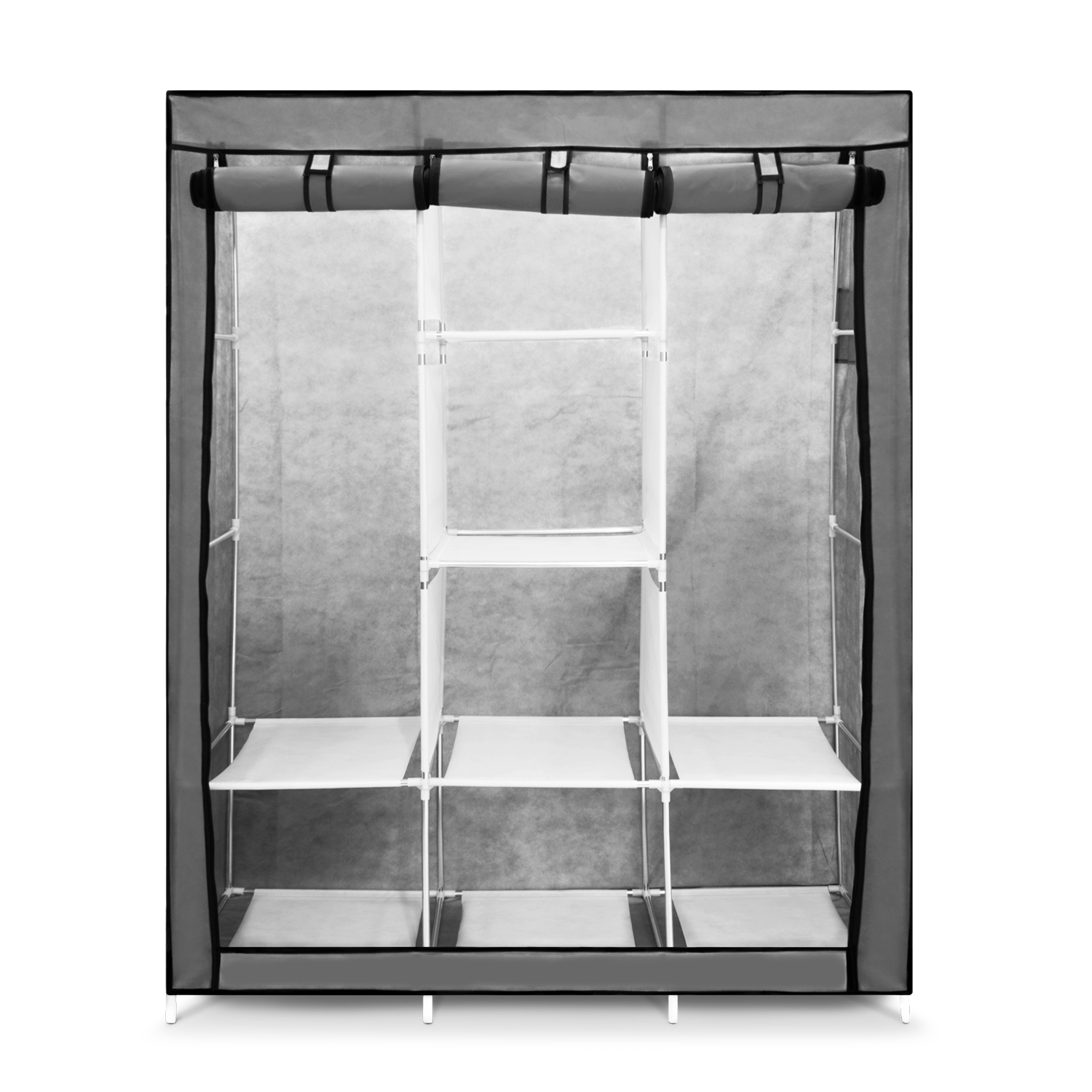 Closet Organizador de Ropa Armable Gris Grande