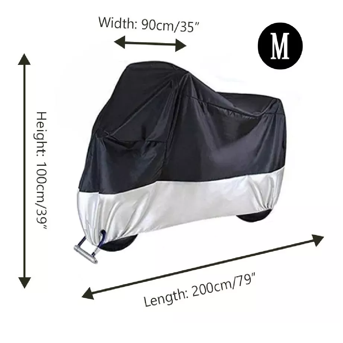 Cubierta Impermeable Motocicleta A Prueba De Polvo Silver M