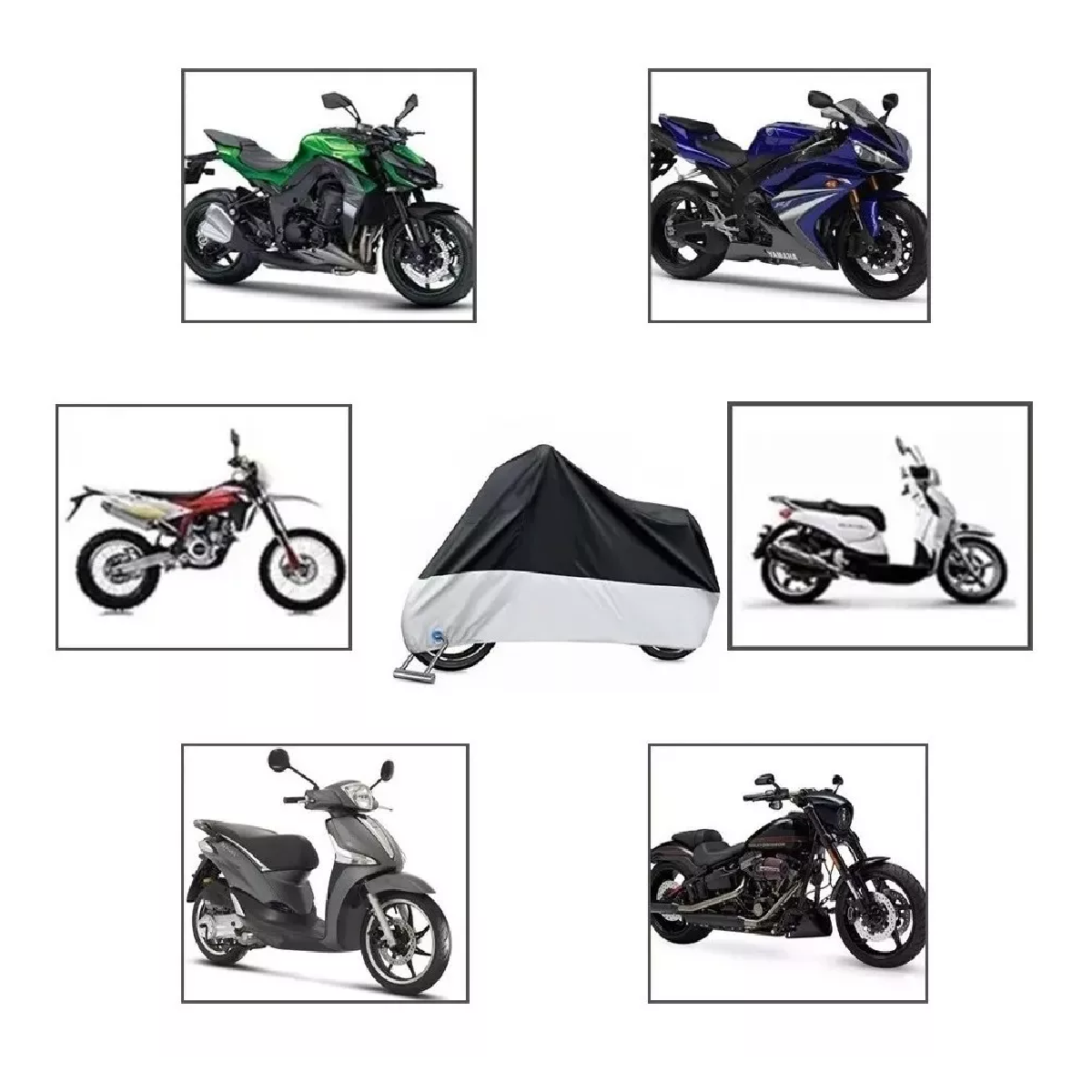 Cubierta Impermeable Motocicleta A Prueba De Polvo Silver M