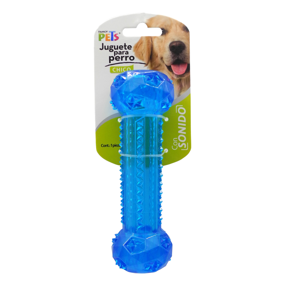 Fancy Pets Juguete Prisma Mancuerna para Perro con Sonido Tamaño Chico