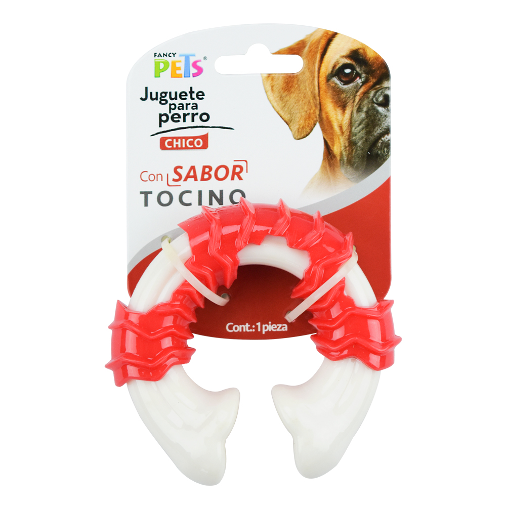 Fancy Pets Juguete Dental en Forma de Vértebra Sabor Tocino para Perro Tamaño Chico