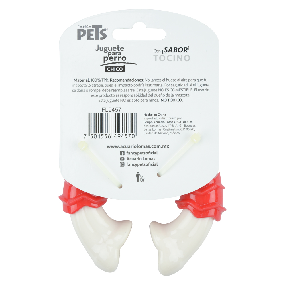Fancy Pets Juguete Dental en Forma de Vértebra Sabor Tocino para Perro Tamaño Chico