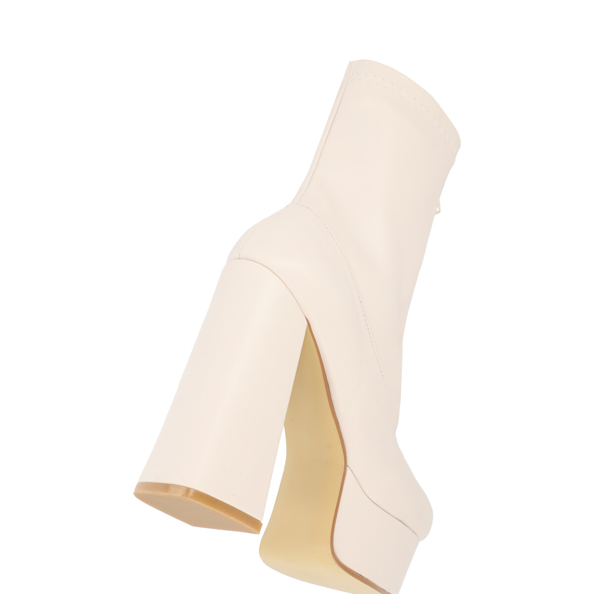 Botín De Plataforma Alta Inspo Versace Lycra Piel  Sintético Latte Para Mujer