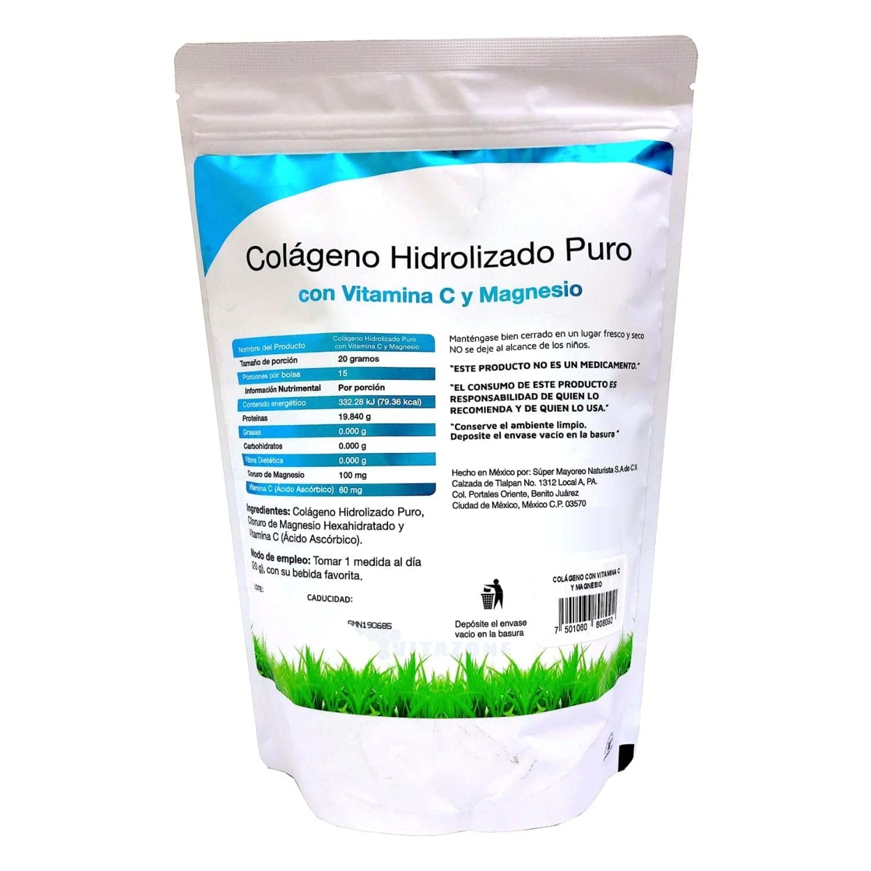 Colágeno Hidrolizado VIDANAT con Vitamina C y Magnesio 300 g