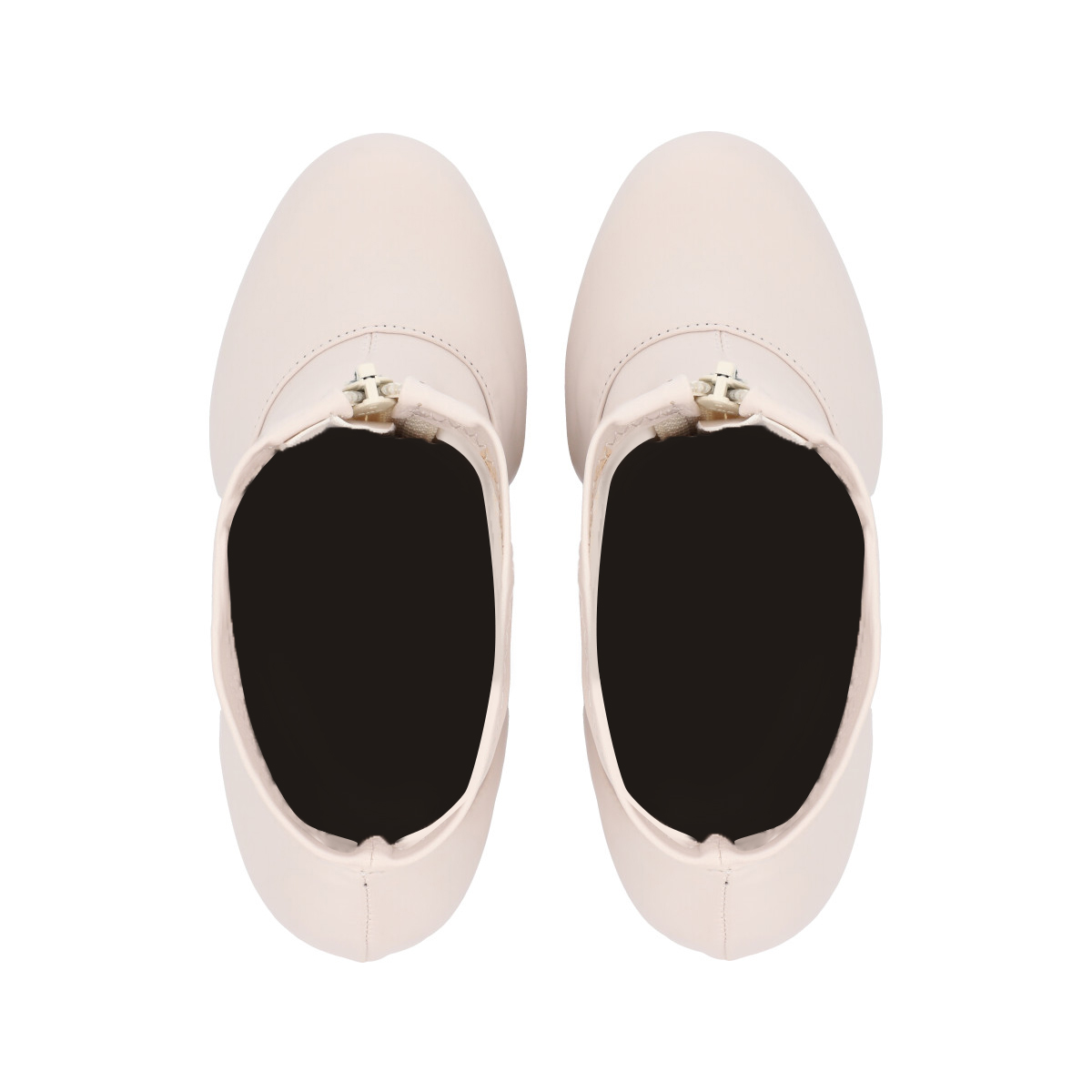 Botín De Plataforma Alta Inspo Versace Lycra Piel  Sintético Latte Para Mujer