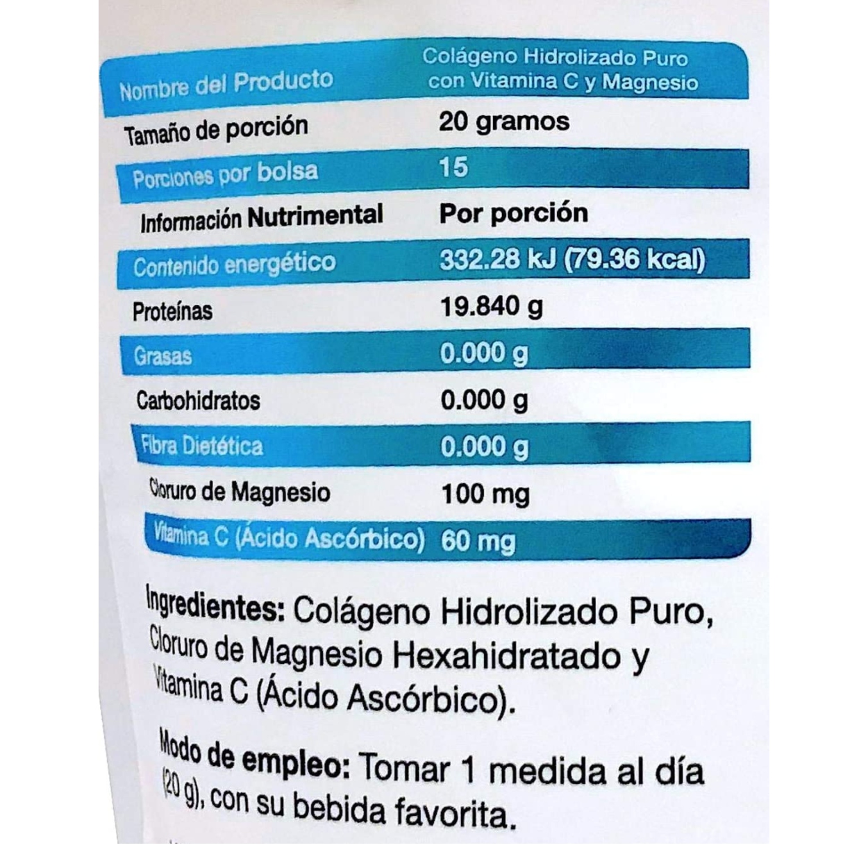 Colágeno Hidrolizado VIDANAT con Vitamina C y Magnesio 300 g