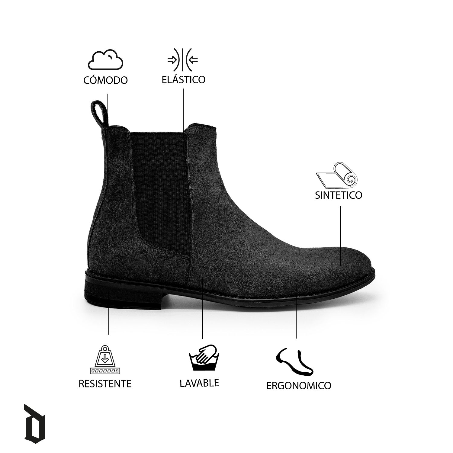 Bota Hombre Gamuza Chelsea Caballero Casual Descendiente Bolton