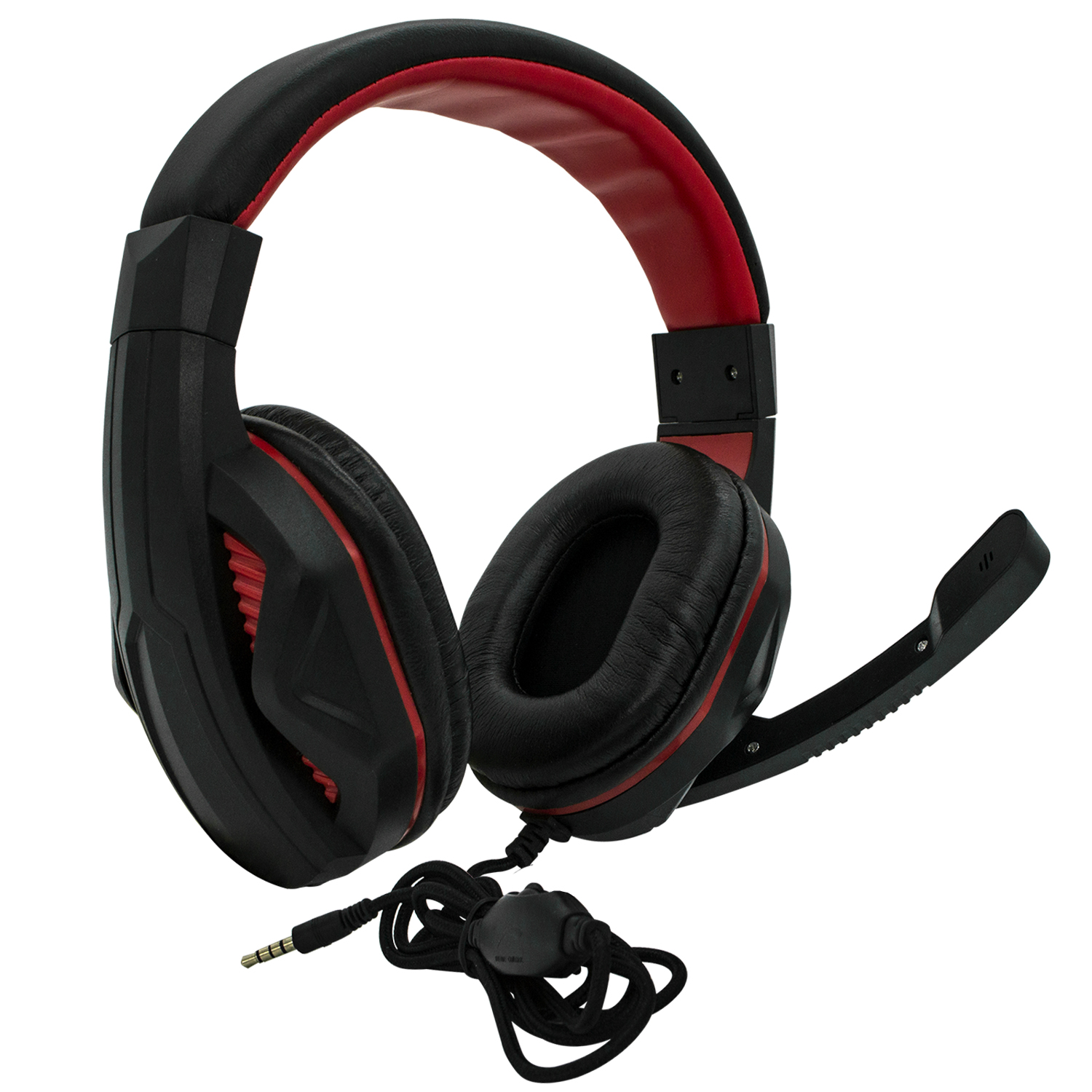 Headset Gamer Alambrico P40 Negro Con Rojo