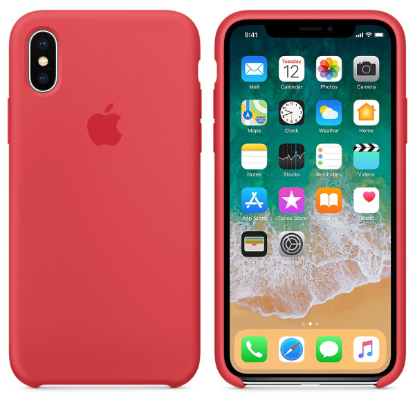 Funda de Silicon iPhone X - Rojo Frambuesa